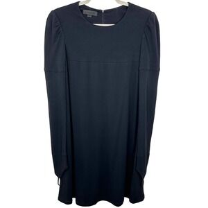 Jill Stuart Black Dress Long Sleeve Finger Loop Sleeve Puff Shoulder Career Work